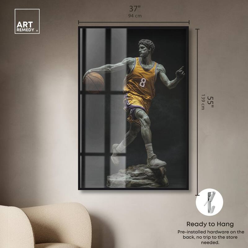 Basketball Yellow Uniform Shadowbox by Art Remedy
