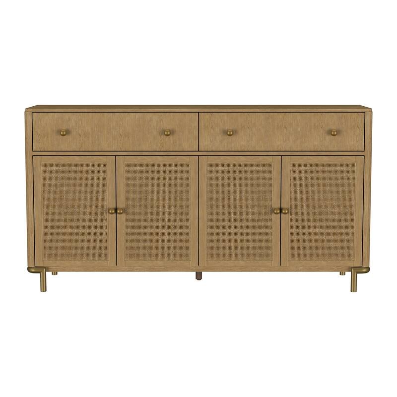 2 Drawers and 4 Doors Wooden Dining Sideboard Server in Sand Wash - Sand Wash