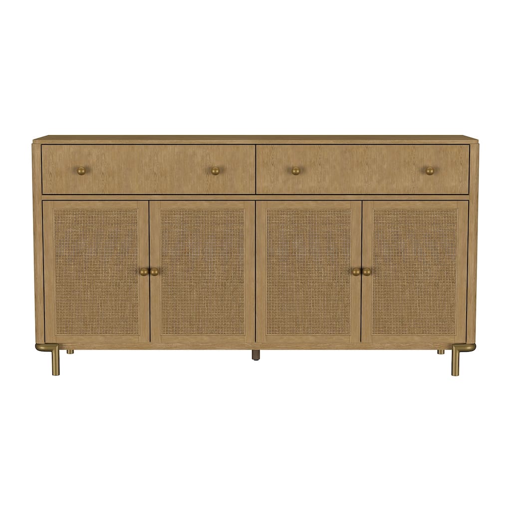 2 Drawers and 4 Doors Wooden Dining Sideboard Server in Sand Wash