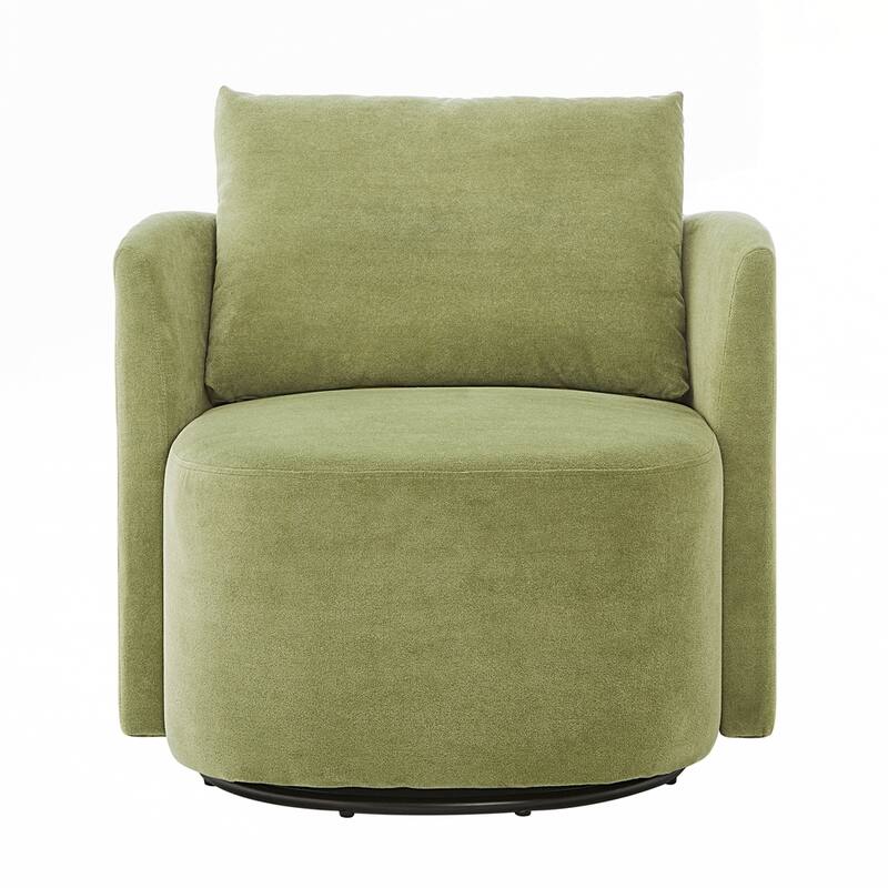 Upholstered Swivel Sofa Chair with Curved Desig