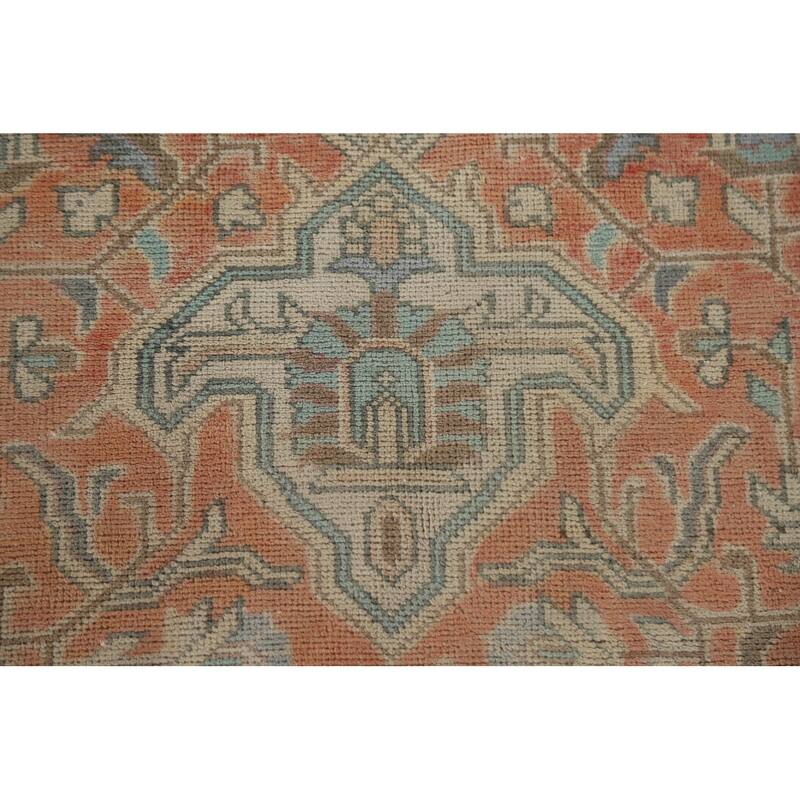 Hand Knotted Oriental 100% Wool Carpet Traditional Floral Oranges & Rust Tabriz Area Rug - 11' 1'' X 8' 3''