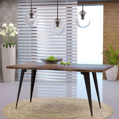Ravenna Rectangular Dining Table with 63-Inch Wide MDF Tabletop and Powder Coated Metal Legs