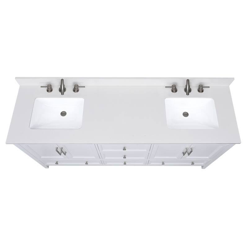 Avanity Quartz Vanity Top with Rectangular Undermount Sinks