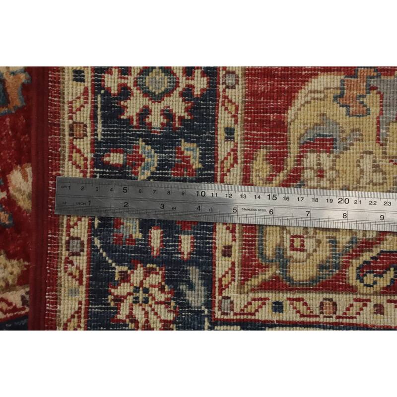 Hand Knotted Oriental 100% Wool Carpet Traditional All-Over Red Ziegler Runner Rug - 12' 0'' X 2' 6''