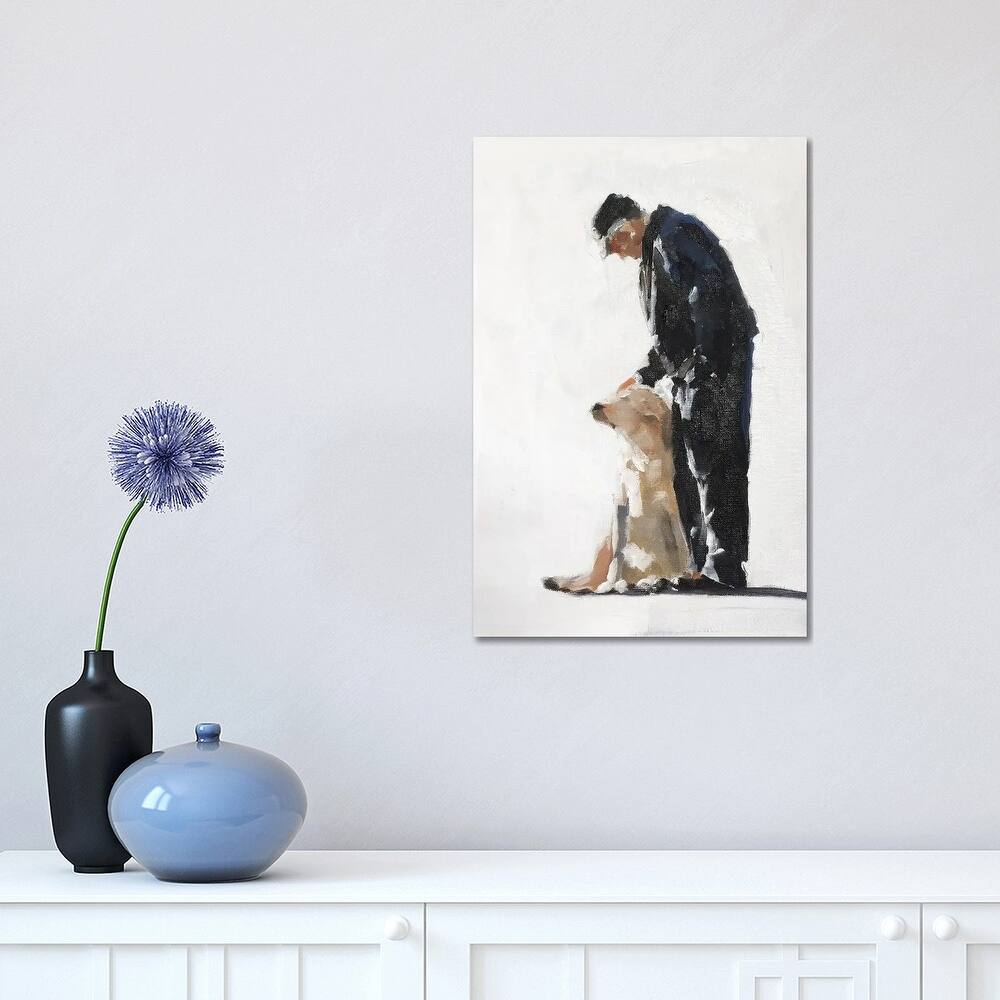 iCanvas "Man And His Golden Labrador" by James Coates Canvas Print