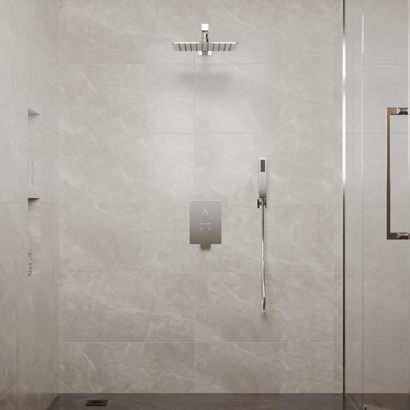 10" Rain Shower Head High Pressure Wall Mount Shower System, Bathroom Shower Faucet Set with Handheld Spray
