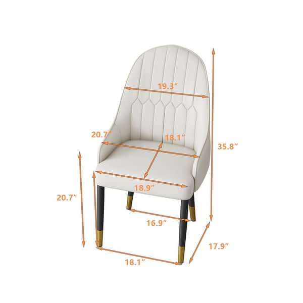 Modern Leatherette Dining Chair Set of 2, Upholstered Accent Dining