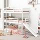 preview thumbnail 1 of 4, Twin Triple Adjustable Bunk Bed with Slide White