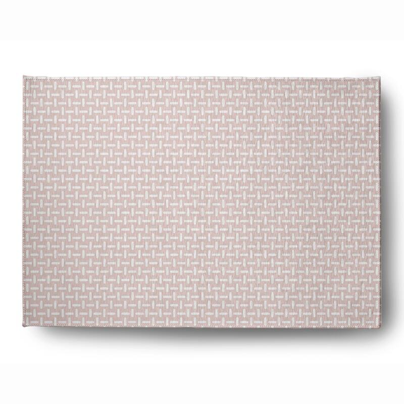 Woven Stitch Soft Chenille Rug - 5' x 7' - Pale Pink