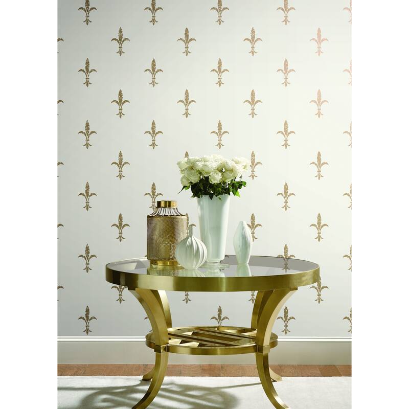 Simonyi, Fleur De Lis Wallpaper, 27 in x 27 ft = 60.75 sq ft, Wallpaper Roll