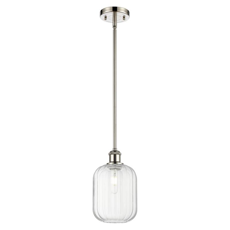 Innovations Lighting Endless Possibilities Ballston - Preston - 1 Light 7" Jar Shade Stem Hung Mini Pendant - Clear/Brushed Satin Nickel