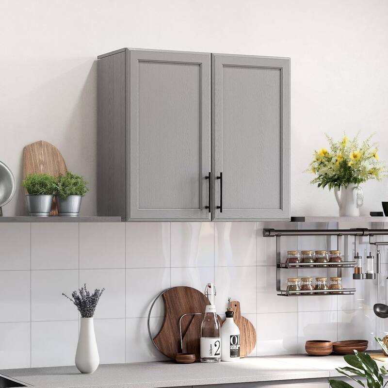 Shaker Style Wall Storage Cabinet with 2 Doors & Shelf