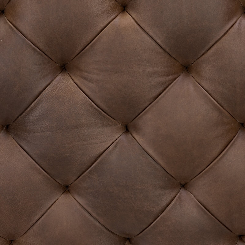 Poly & Bark Turin Leather Ottoman in Cognac Tan