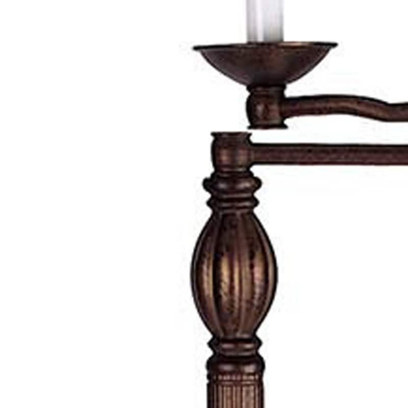 62" Rusted Swing Arm Floor Lamp With Champagne Bell Shade - 23.5" x 16" x 62"
