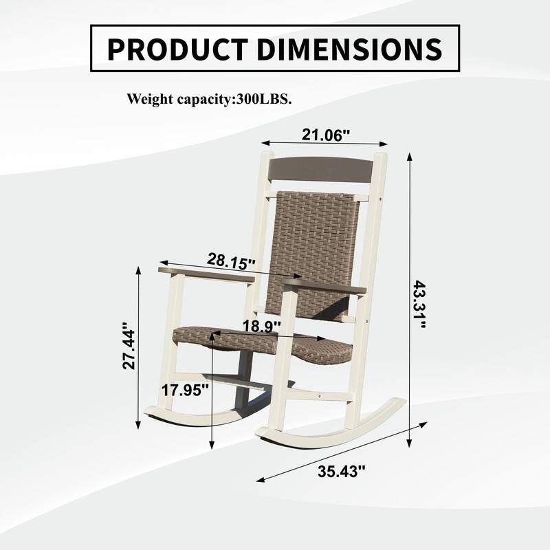 Domi Outdoor Rocking Chair Set – High Back, Weather-Resistant Porch Rockers for Patio