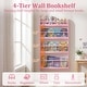 preview thumbnail 8 of 18, Costway Kids Bookshelf, 4-Tier Wall Mounted Book Shelf for Toys,