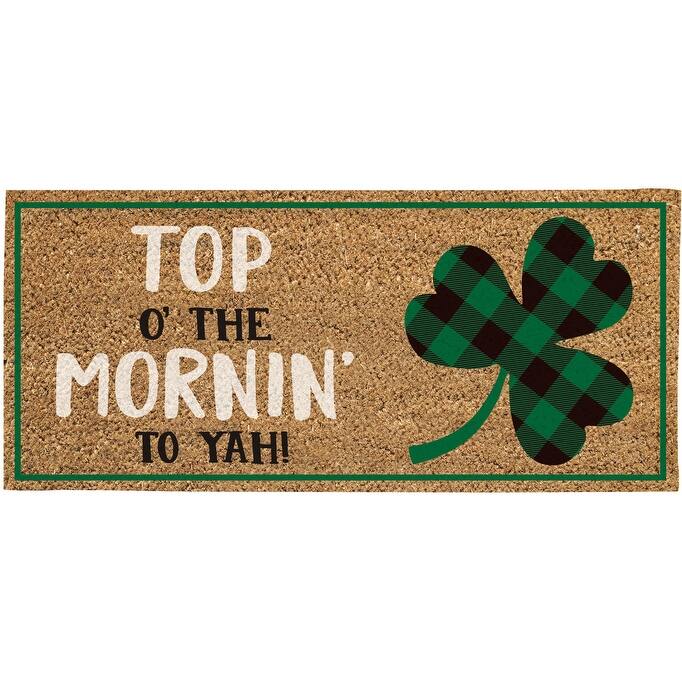 Top of the Mornin' to Ya Flocked Sassafras Coir Switch Mat