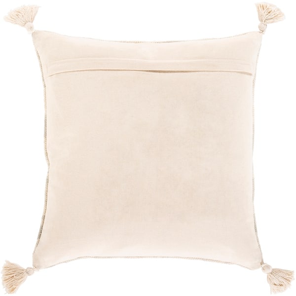 Deidra Handmade Beige Floral Tassel Cotton Throw Pillow On Sale Overstock 31488294