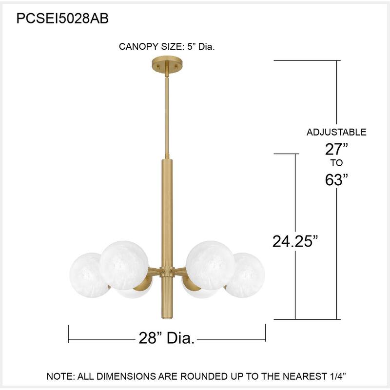 Solei 6-Light Aged Brass Chandelier