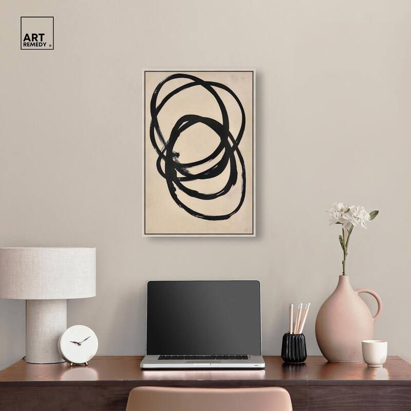 Beige Black II Canvas by Art Remedy