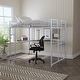 preview thumbnail 12 of 11, Furniture of America Geogen Modern Full-size Metal Loft Workstation Bed with Desk and Two Ladders Silver