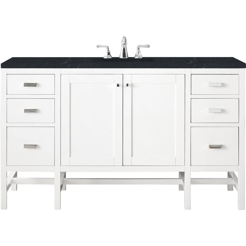 James Martin Vanities Addison 60" Single Basin Hardwood Vanity Set - Glossy White - Glossy