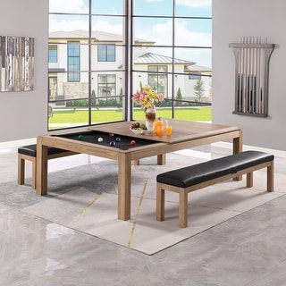 Olivia 8ft Vintage Ash Billiard Slate Pool Table with Dining Top