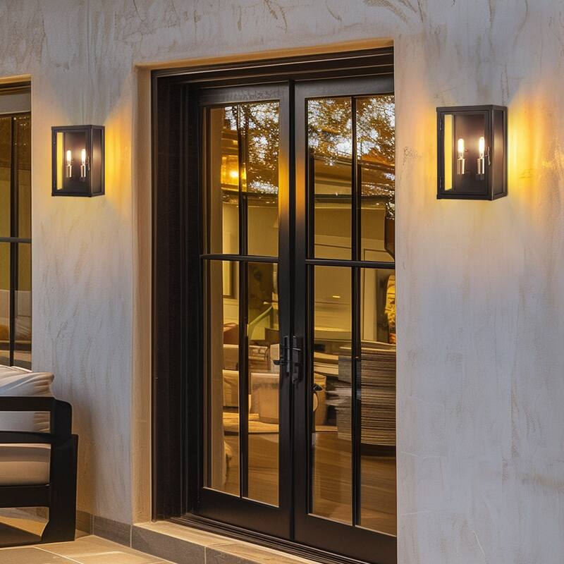 Globe Electric 91009563 2 Light 12" Tall Outdoor Wall Sconce with