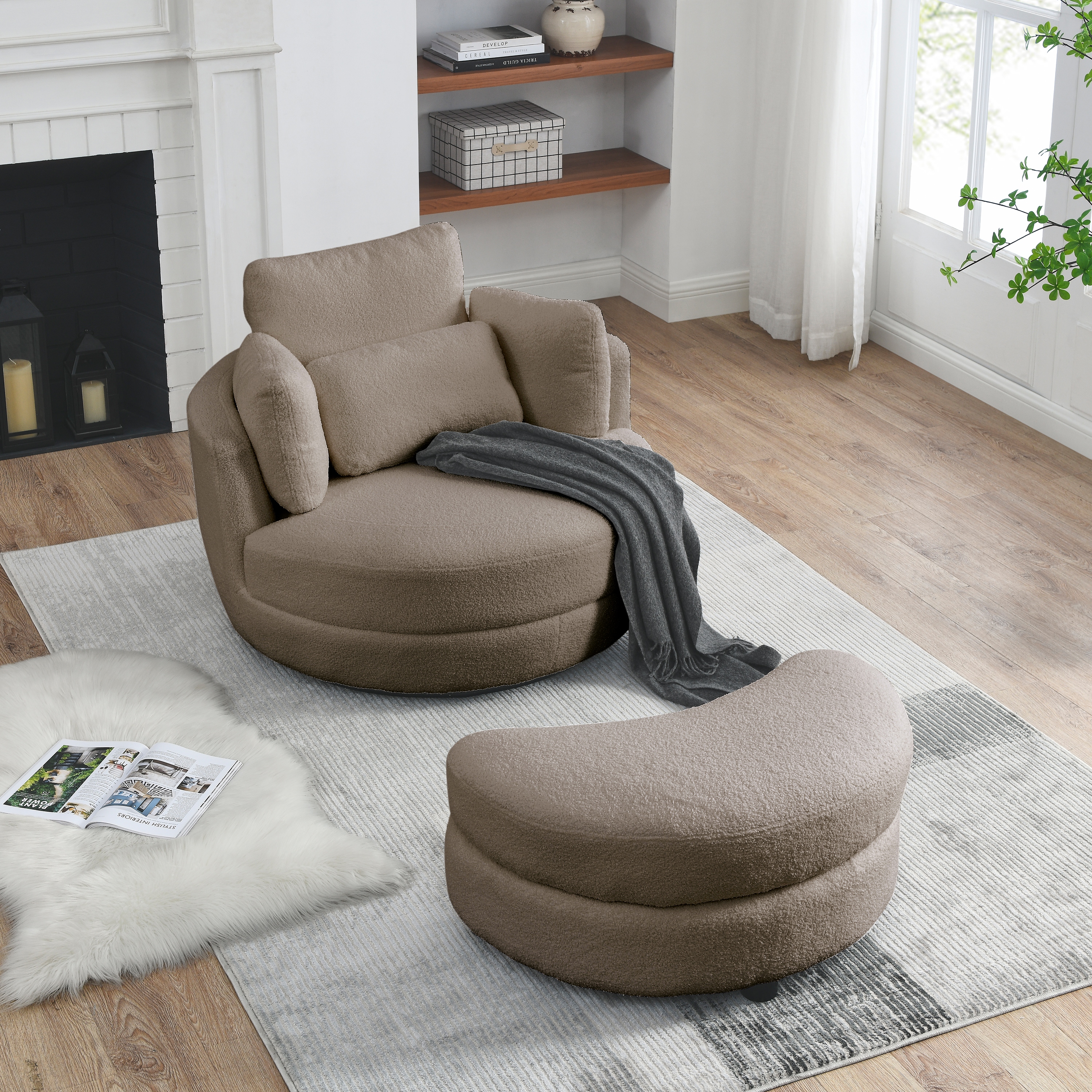 Large circle on sale swivel chair