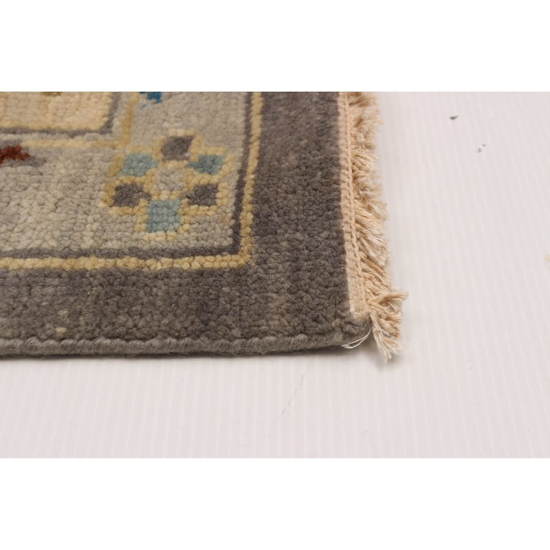ECARPETGALLERY Hand-knotted Modern Oushak Grey Wool Rug - 8'10 x 11'8