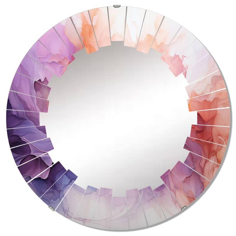 Designart "Vibrant Swirls" Abstract Spirals Modern Wall Mirror