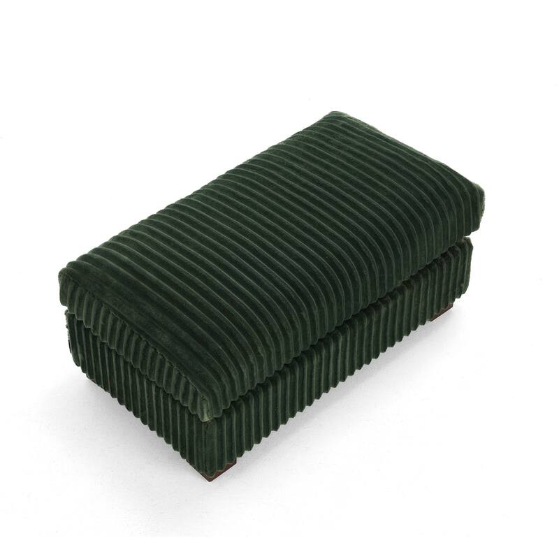 40" W Oversized Rectangle Plush Corduroy Ottoman