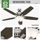 preview thumbnail 7 of 19, Hunter 52" Newsome Ceiling Fan with LED Bowl Light Kit and Pull Chain