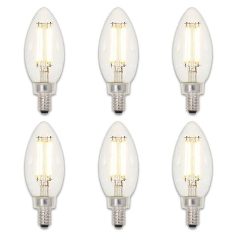 Westinghouse Lighting 4.5 Watt (60 Watt Equivalent) Clear B11 Dimmable Filament LED Light Bulb, Candelabra Base, 6 Pack - 6-Pack