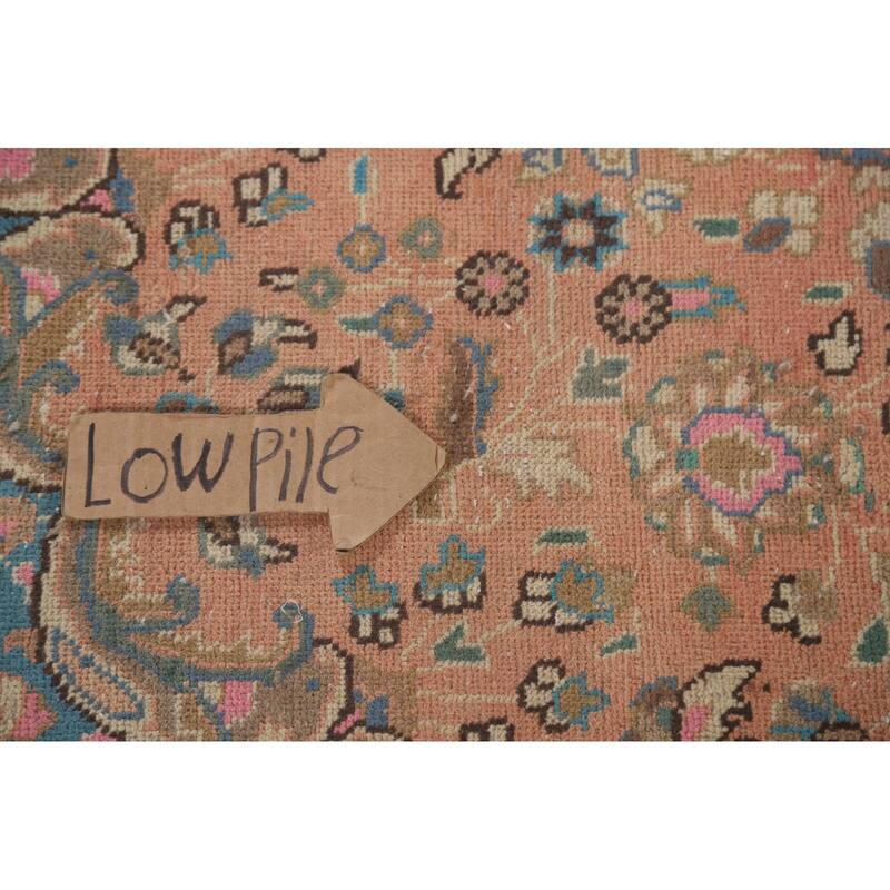 Hand Knotted Oriental 100% Wool Carpet Traditional Floral Pink Mashad Area Rug - 12' 9'' X 9' 6''