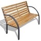 preview thumbnail 2 of 5, vidaXL Patio Bench 47.2" Wood and Iron - 47.2"x24.4"x32.3"