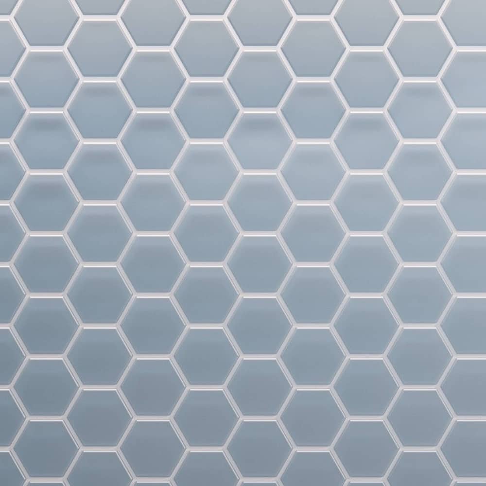 3" Beehive 10.25 in. x 11.75 in. Hexagon Glass Mesh-Mounted Mosaic Tile