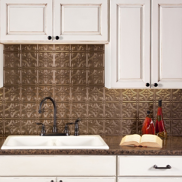 Fasade 24 in. x 18 in. Traditional 1 PVC Decorative Backsplash Panel in