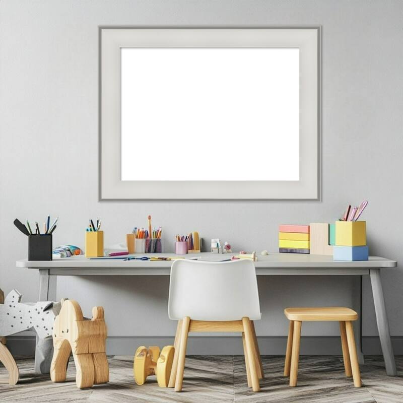 Amanti Art Imperial Silver Framed Dry Erase Magnetic Board