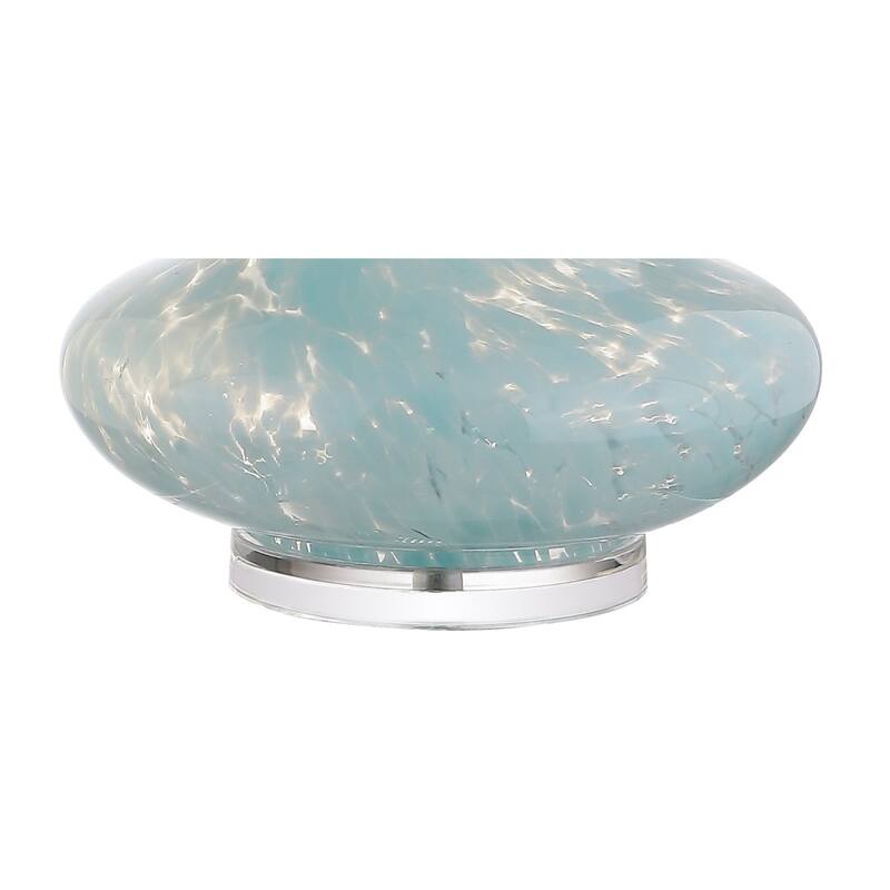 Olivia 29" Glass/Acrylic LED Table Lamp, Ice Blue by JONATHAN Y