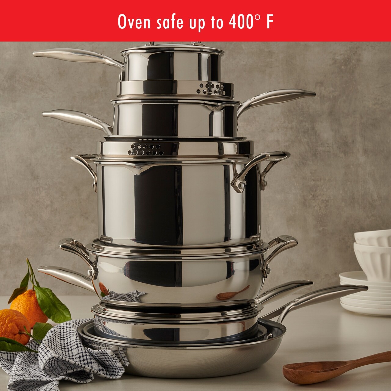 【新品】ZWILLINGCOOKWARESET ZWILLING Energy Plus 10-pc Stainless Steel Ceramic Nonstick