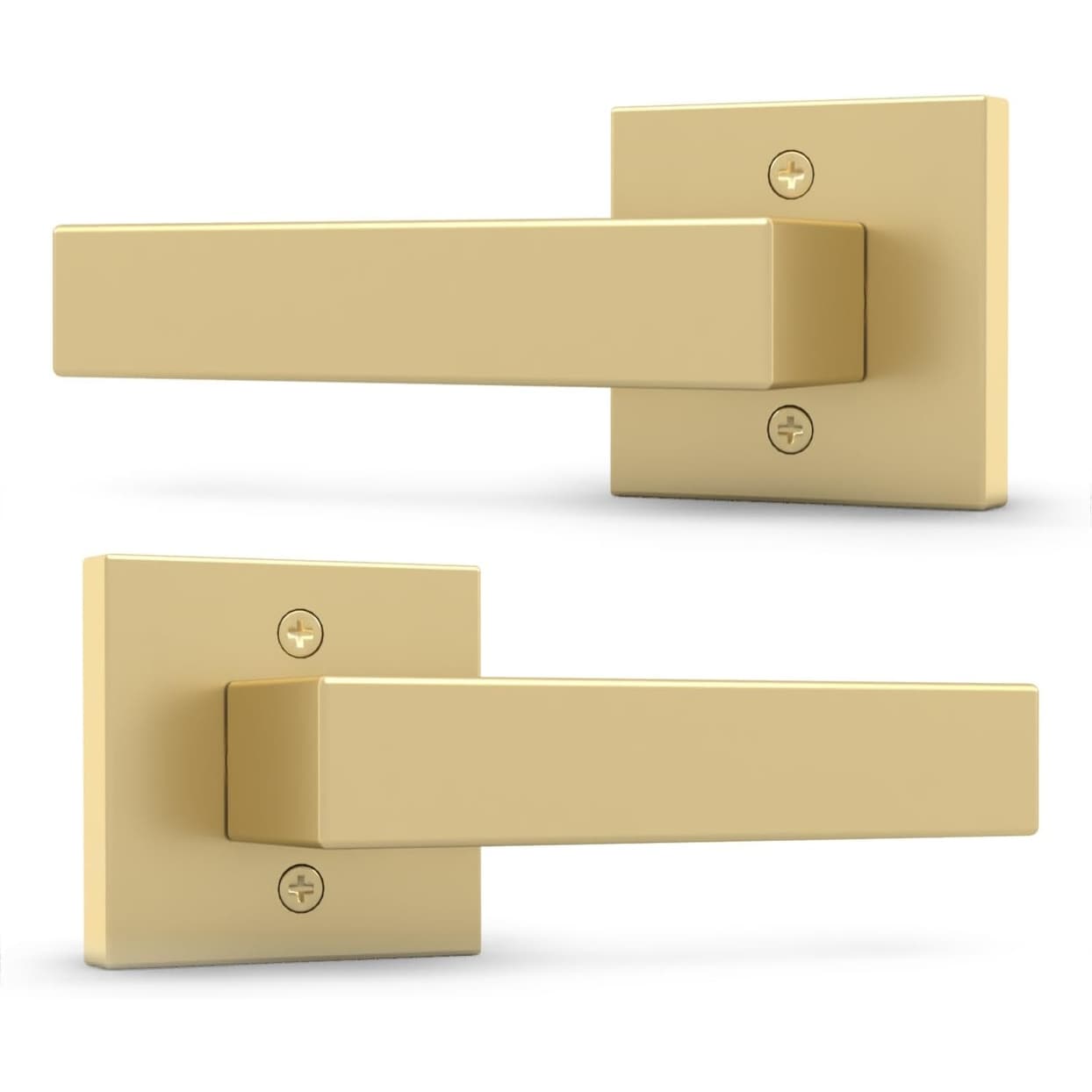 Mega Handles ROBELL Dummy Lever Lock, Square Non-Turning Door Handle for Closet, Hallway, Bathroom, Reversible, Easy Install