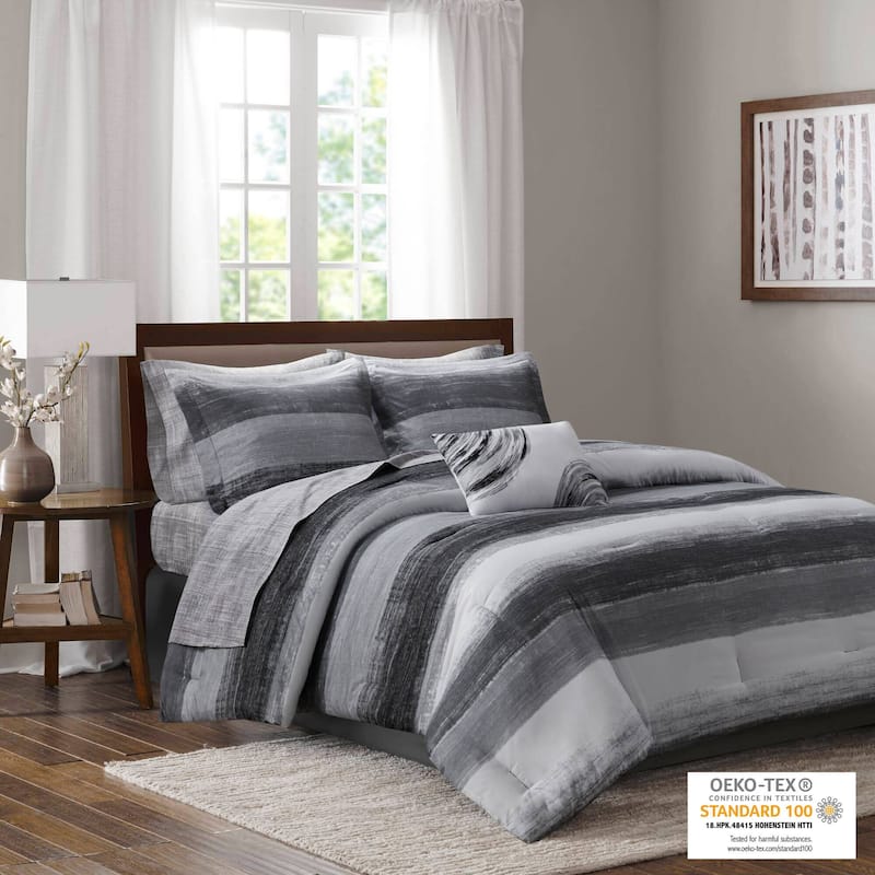 Madison Park Essentials Barret Comforter Set with Cotton Bed Sheets