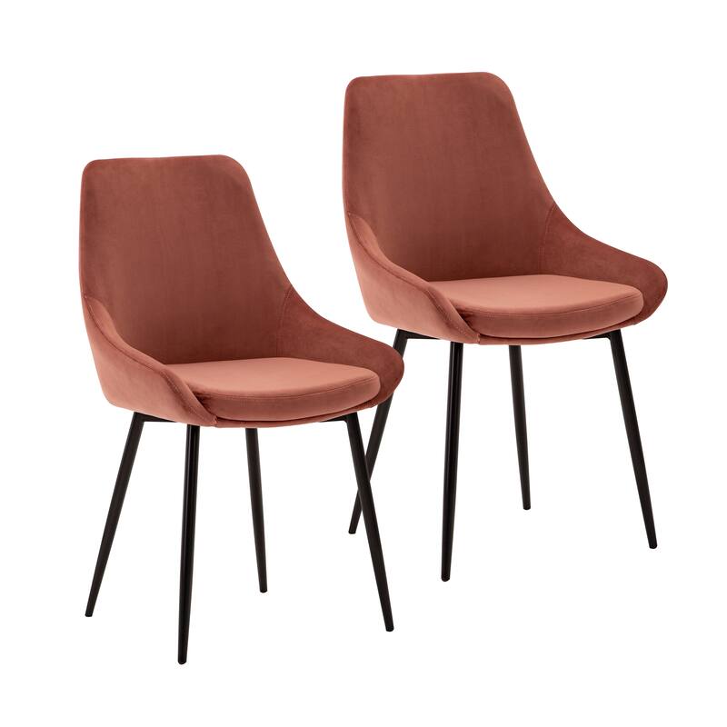 Carson Carrington Ido Velvet Dining Chairs (Set of 2) - Pink