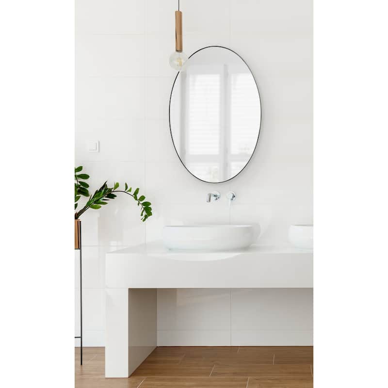 Kate and Laurel Rollo Oval Framed Wall Mirror