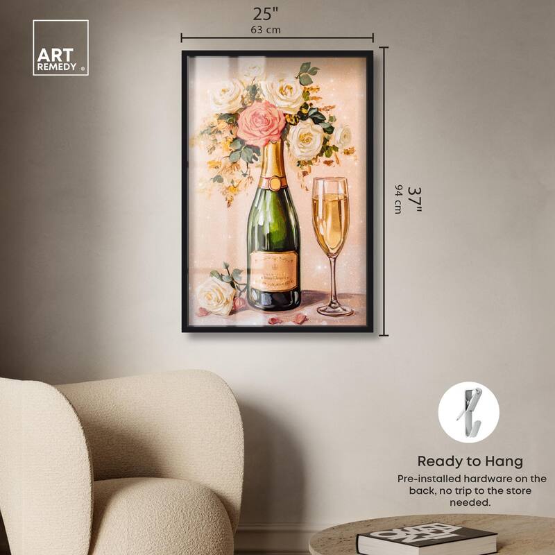 Blooming Champagne Vase Shadowbox by Art Remedy