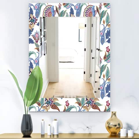 Designart 'Tropical Mood Blue 1' Bohemian and Eclectic Mirror - Vanity Printed Mirror