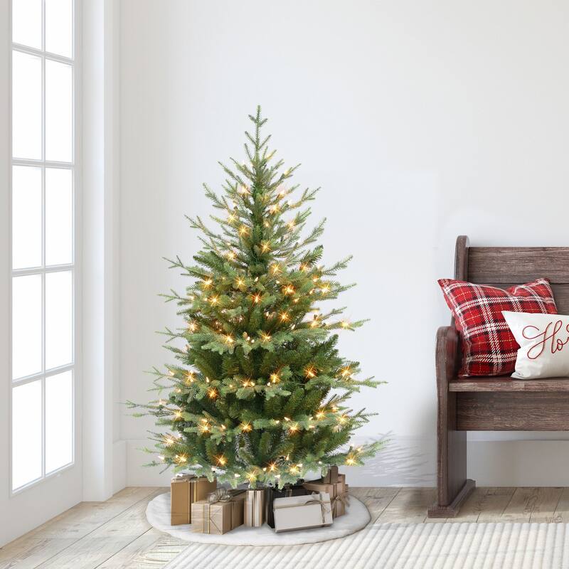 Pre-lit Slim Balsam Fir Artificial Christmas Tree - 4.5’ - Clear Lights - 4.5 Foot