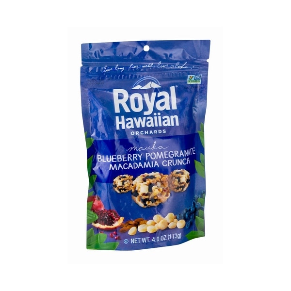 Royal Hawaiian Orchards Blueberry Pomegranate - Macadamia Crunch - Case of 6 - 4 oz.