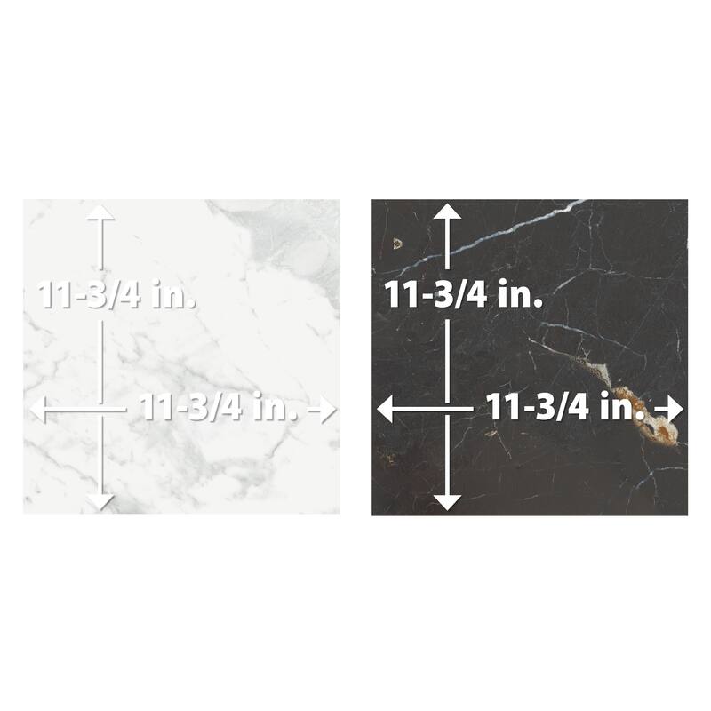 Merola Tile Reve Checker Blanc with Noir 11-3/4" x 11-3/4" Porcelain Floor and Wall Tile